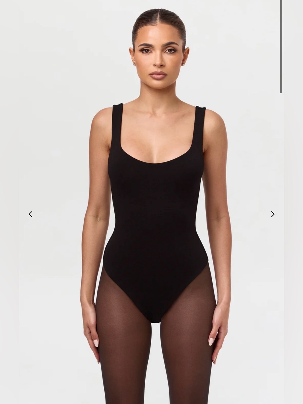 Naked Wardrobe NW Sculpt Tank Scoop Bodysuit Black